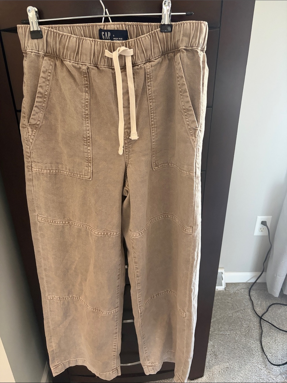 GAP High-Rise Women's Drawstring Jeans - Tan